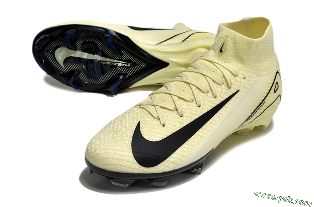 Nike Air Zoom Mercurial Superfly 10 Elite FG High-Tops Football Boots - Beige/Black/Yellow 3