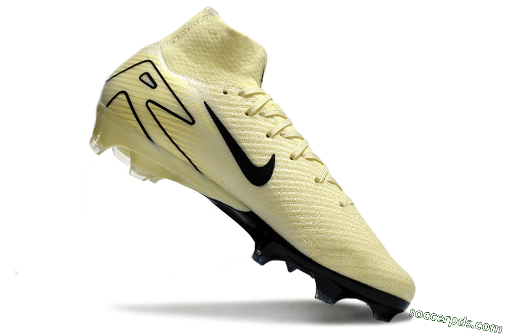 Nike Air Zoom Mercurial Superfly 10 Elite FG High-Tops Football Boots - Beige/Black/Yellow 4