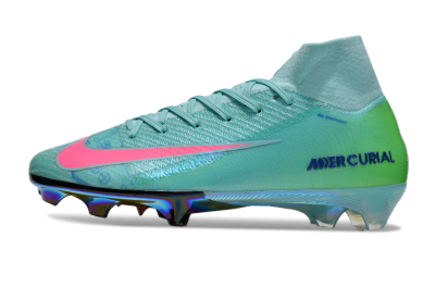 Nike Air Zoom Mercurial Superfly 10 Elite FG High-Tops Football Boots - Jade/Pink/Yellow