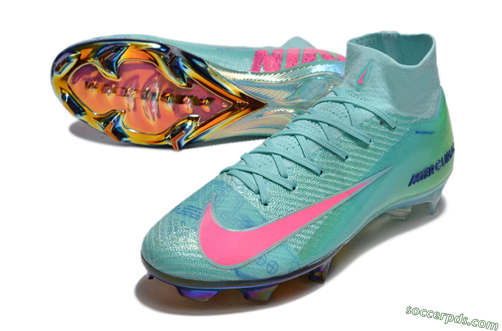 Nike Air Zoom Mercurial Superfly 10 Elite FG High-Tops Football Boots - Jade/Pink/Yellow 3