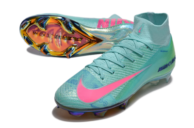 Nike Air Zoom Mercurial Superfly 10 Elite FG High-Tops Football Boots - Jade/Pink/Yellow