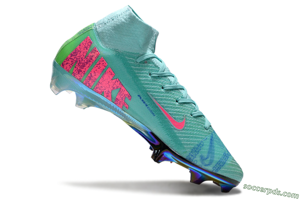 Nike Air Zoom Mercurial Superfly 10 Elite FG High-Tops Football Boots - Jade/Pink/Yellow 5
