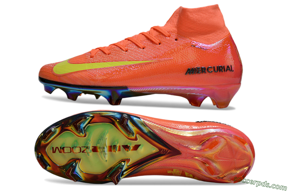 Nike Air Zoom Mercurial Superfly 10 Elite FG High-Tops Football Boots - Red/Yellow/Gold 0