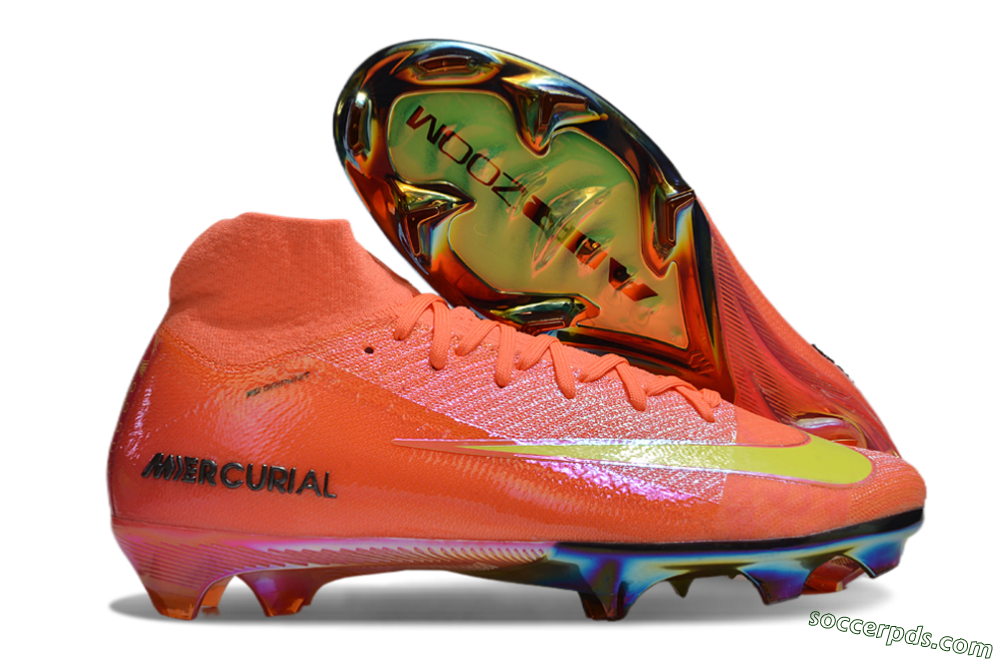 Nike Air Zoom Mercurial Superfly 10 Elite FG High-Tops Football Boots - Red/Yellow/Gold 1