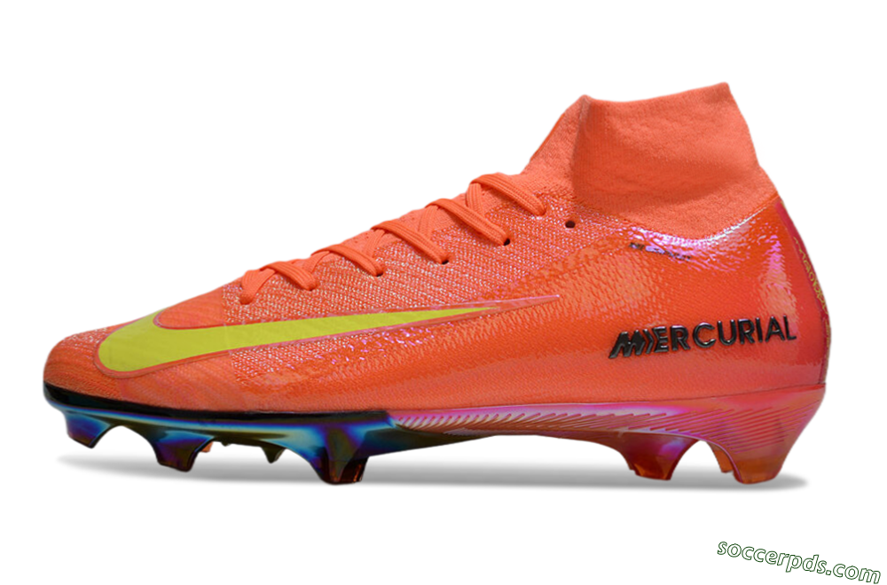 Nike Air Zoom Mercurial Superfly 10 Elite FG High-Tops Football Boots - Red/Yellow/Gold 2