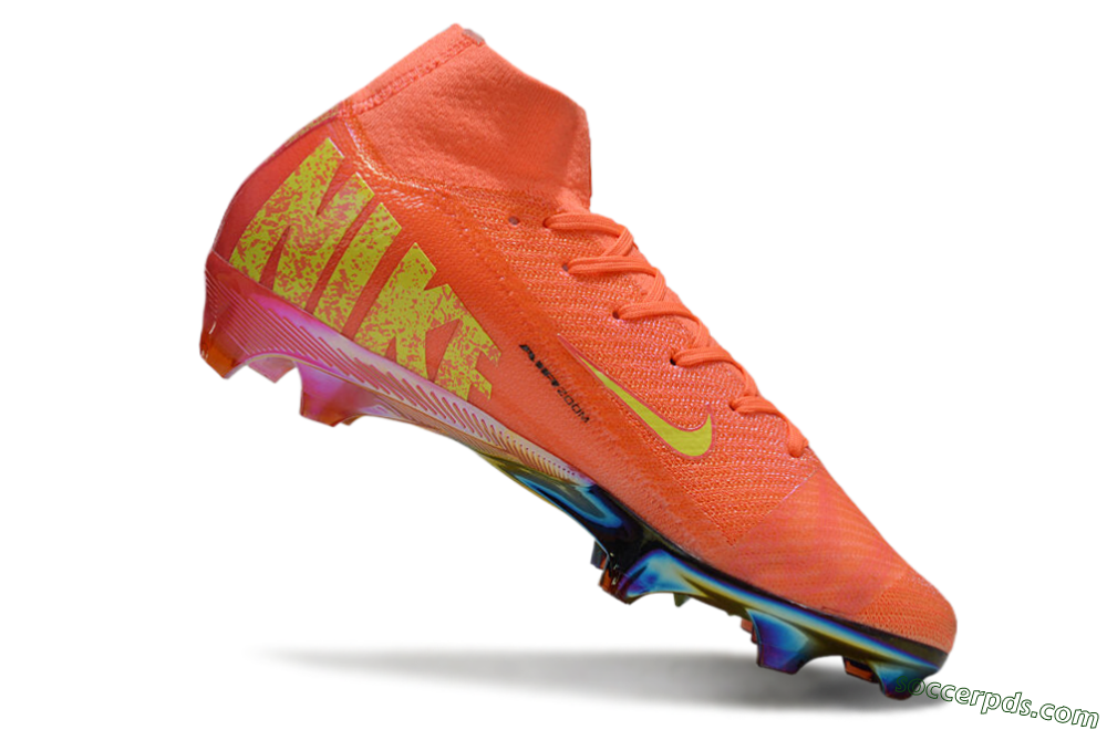 Nike Air Zoom Mercurial Superfly 10 Elite FG High-Tops Football Boots - Red/Yellow/Gold 4