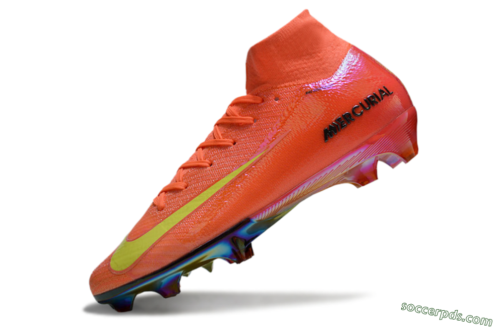 Nike Air Zoom Mercurial Superfly 10 Elite FG High-Tops Football Boots - Red/Yellow/Gold 5