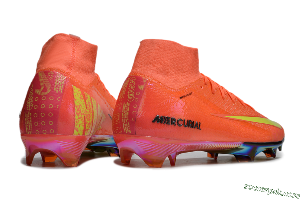 Nike Air Zoom Mercurial Superfly 10 Elite FG High-Tops Football Boots - Red/Yellow/Gold 6