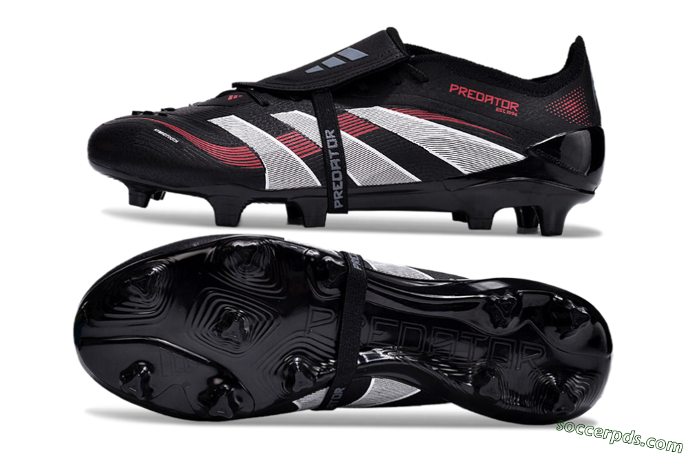 Adidas Predator Elite Foldover Tongue 2025 Stealth Victory FG Low-Tops Football Boots - Black/White/Red 0
