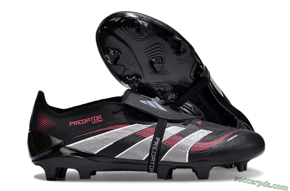 Adidas Predator Elite Foldover Tongue 2025 Stealth Victory FG Low-Tops Football Boots - Black/White/Red 1