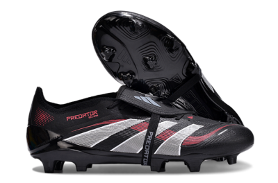 Adidas Predator Elite Foldover Tongue 2025 Stealth Victory FG Low-Tops Football Boots - Black/White/Red