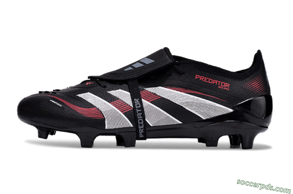 Adidas Predator Elite Foldover Tongue 2025 Stealth Victory FG Low-Tops Football Boots - Black/White/Red 2