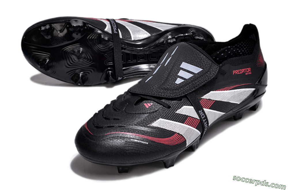 Adidas Predator Elite Foldover Tongue 2025 Stealth Victory FG Low-Tops Football Boots - Black/White/Red 3
