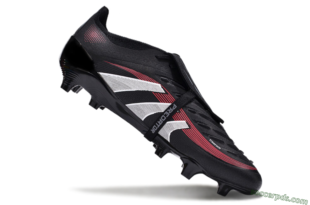 Adidas Predator Elite Foldover Tongue 2025 Stealth Victory FG Low-Tops Football Boots - Black/White/Red 4
