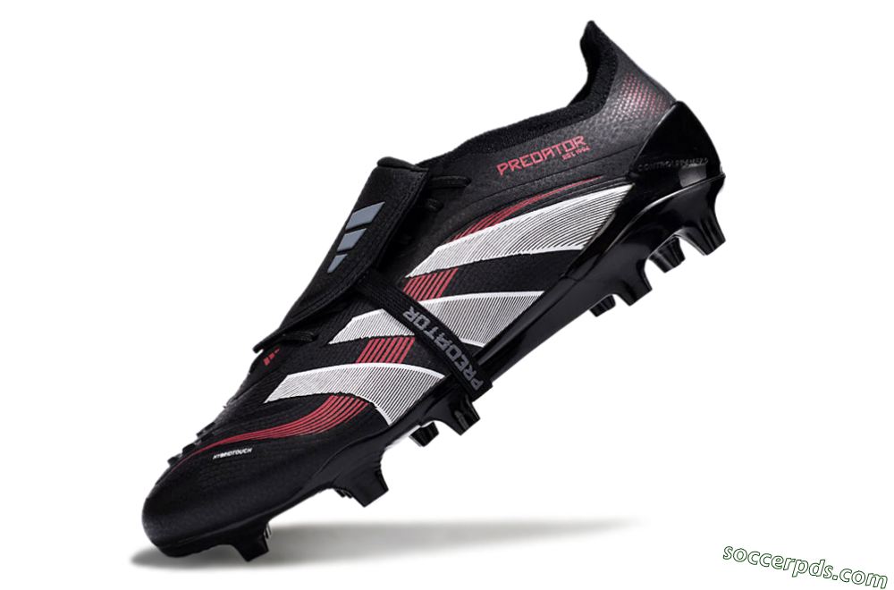 Adidas Predator Elite Foldover Tongue 2025 Stealth Victory FG Low-Tops Football Boots - Black/White/Red 5