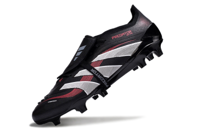 Adidas Predator Elite Foldover Tongue 2025 Stealth Victory FG Low-Tops Football Boots - Black/White/Red