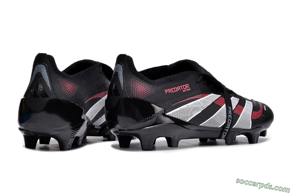 Adidas Predator Elite Foldover Tongue 2025 Stealth Victory FG Low-Tops Football Boots - Black/White/Red 6