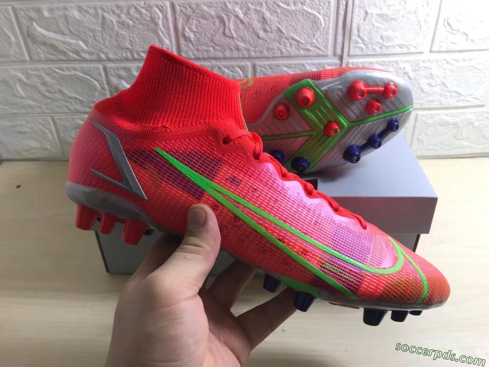 Nike Mercurial Superfly 8 Elite AG High-Tops Football Boots - Red/Yellow/Silver