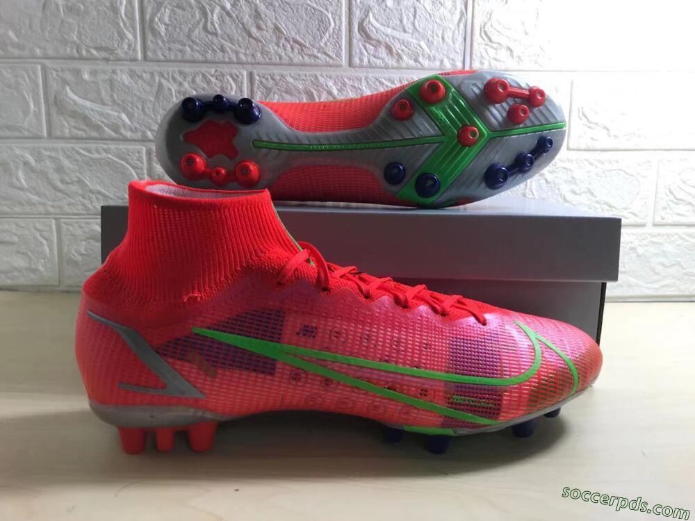 Nike Mercurial Superfly 8 Elite AG High-Tops Football Boots - Red/Yellow/Silver