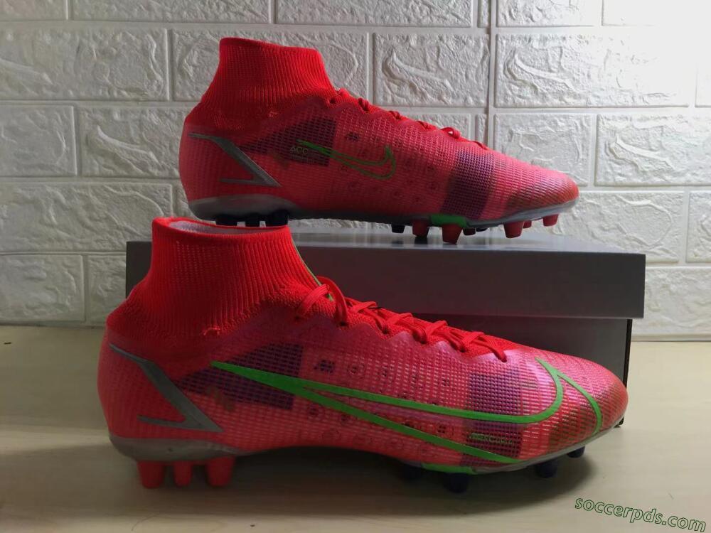 Nike Mercurial Superfly 8 Elite AG High-Tops Football Boots - Red/Yellow/Silver