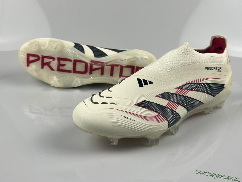 Adidas Predator Elite Laceless FG Low-Tops Football Boots - Beige/Red/Black