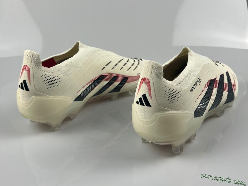 Adidas Predator Elite Laceless FG Low-Tops Football Boots - Beige/Red/Black