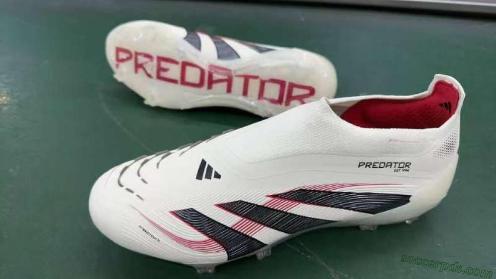 Adidas Predator Elite Laceless FG Low-Tops Football Boots - Beige/Red/Black