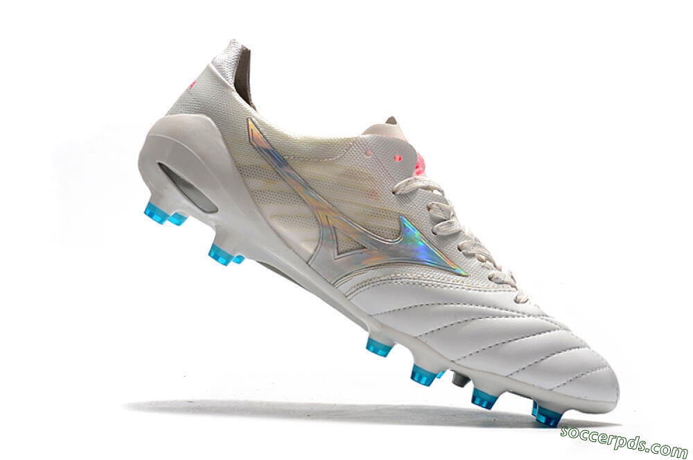 Mizuno Morelia Neo 2 FG Low-Tops Football Boots - White/Silver/Blue 7