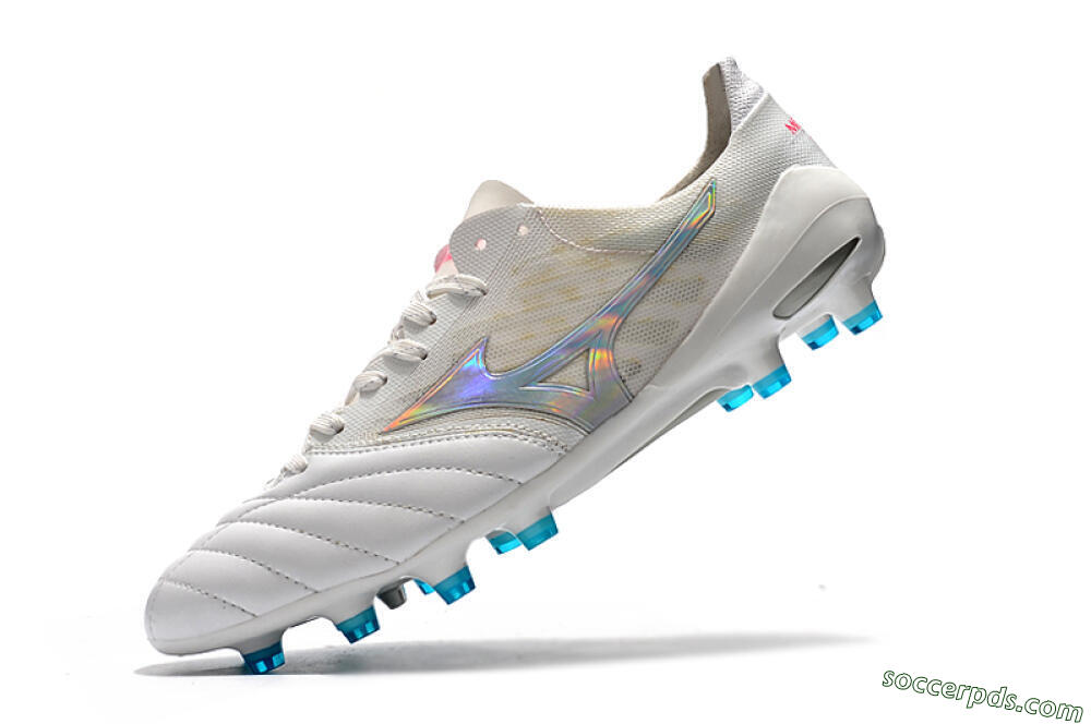Mizuno Morelia Neo 2 FG Low-Tops Football Boots - White/Silver/Blue 8