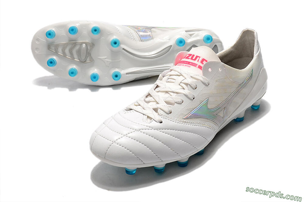 Mizuno Morelia Neo 2 FG Low-Tops Football Boots - White/Silver/Blue 3