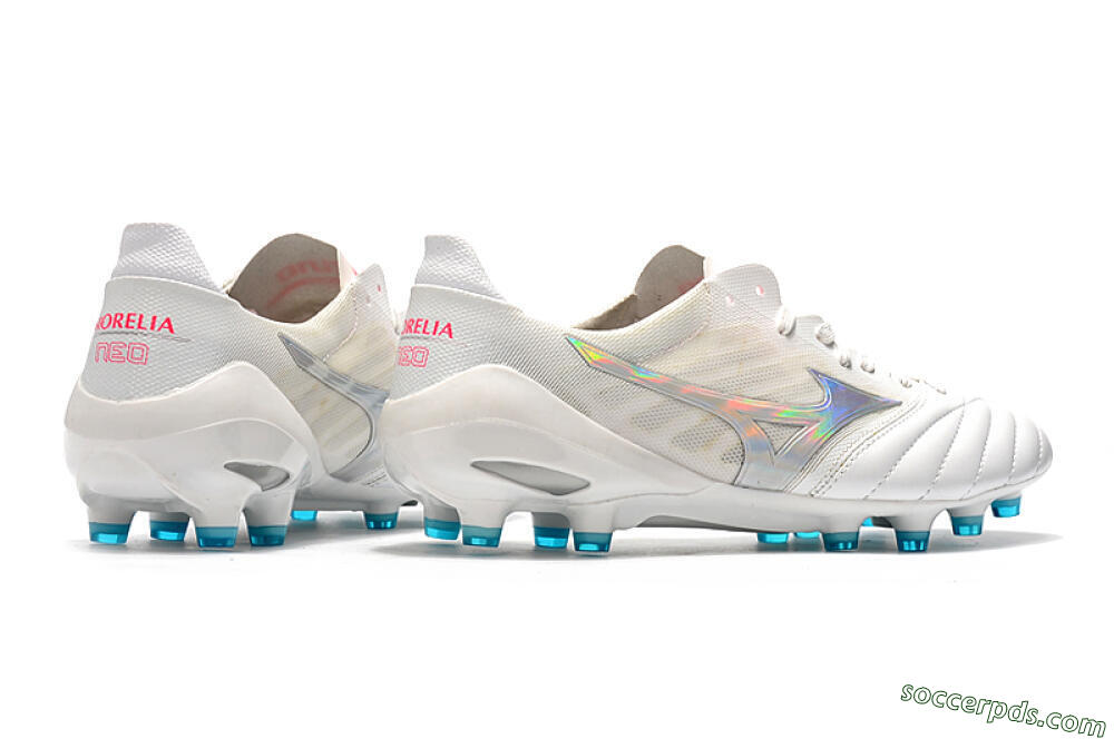 Mizuno Morelia Neo 2 FG Low-Tops Football Boots - White/Silver/Blue 9