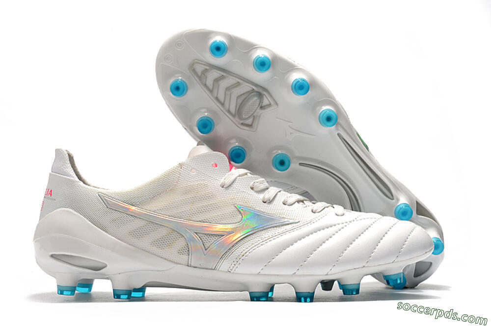 Mizuno Morelia Neo 2 FG Low-Tops Football Boots - White/Silver/Blue 1