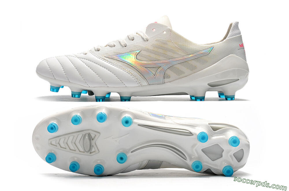 Mizuno Morelia Neo 2 FG Low-Tops Football Boots - White/Silver/Blue 0