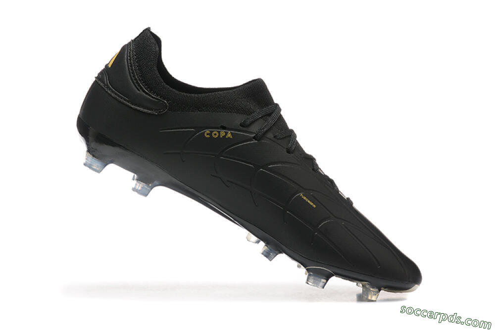 Adidas Copa Pure 2+ FG Low-Tops Football Boots - Black/Gold/Blue 7