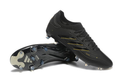 Adidas Copa Pure 2+ FG Low-Tops Football Boots - Black/Gold/Blue