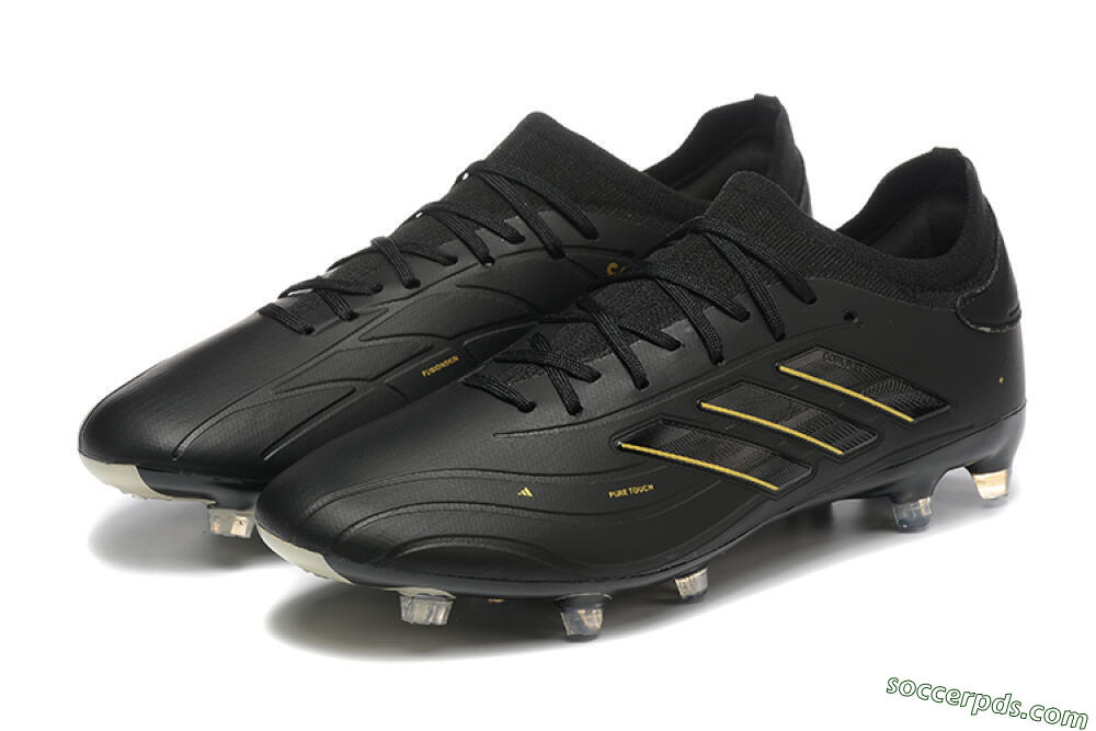 Adidas Copa Pure 2+ FG Low-Tops Football Boots - Black/Gold/Blue 5
