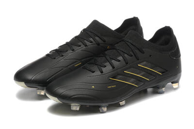 Adidas Copa Pure 2+ FG Low-Tops Football Boots - Black/Gold/Blue