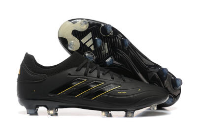 Adidas Copa Pure 2+ FG Low-Tops Football Boots - Black/Gold/Blue