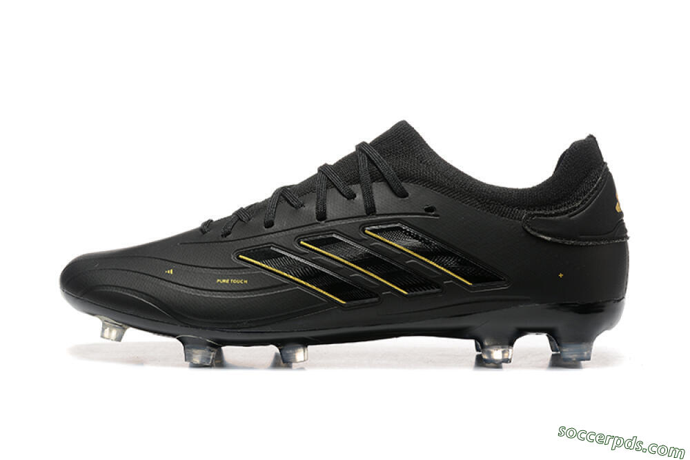 Adidas Copa Pure 2+ FG Low-Tops Football Boots - Black/Gold/Blue 2
