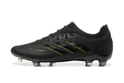 Adidas Copa Pure 2+ FG Low-Tops Football Boots - Black/Gold/Blue