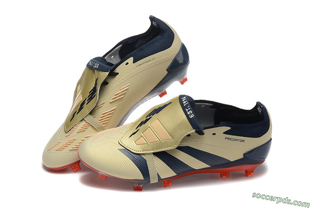 Adidas Predator Elite Foldover Tongue FG Low-Tops Football Boots - Gold/Blue/Red 6