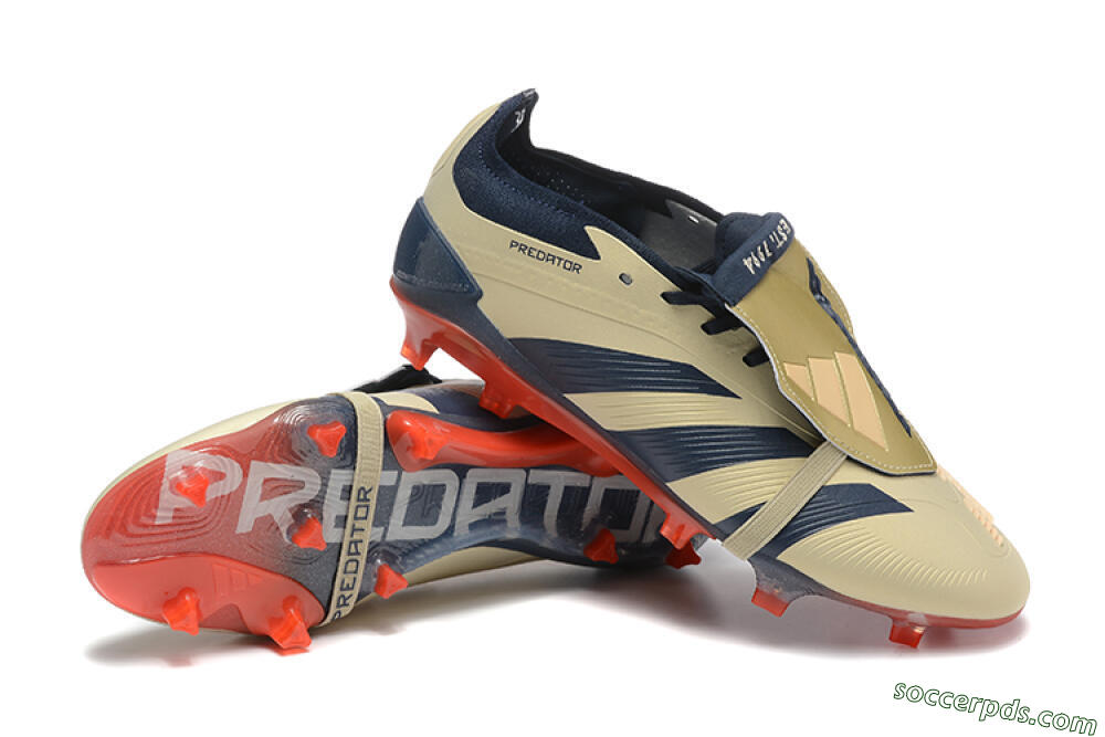 Adidas Predator Elite Foldover Tongue FG Low-Tops Football Boots - Gold/Blue/Red 4