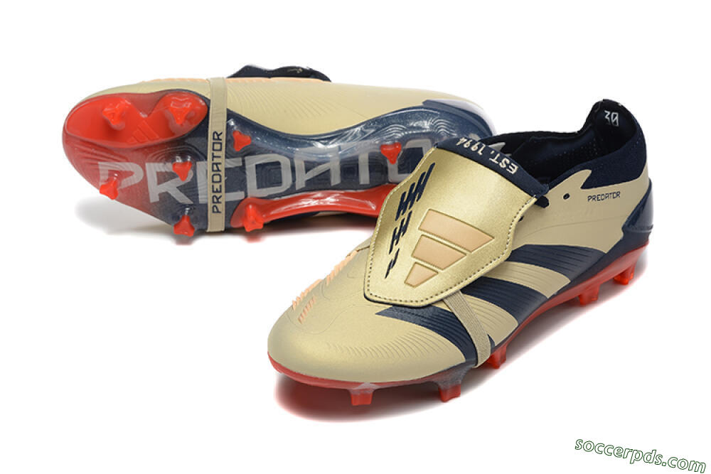 Adidas Predator Elite Foldover Tongue FG Low-Tops Football Boots - Gold/Blue/Red 3