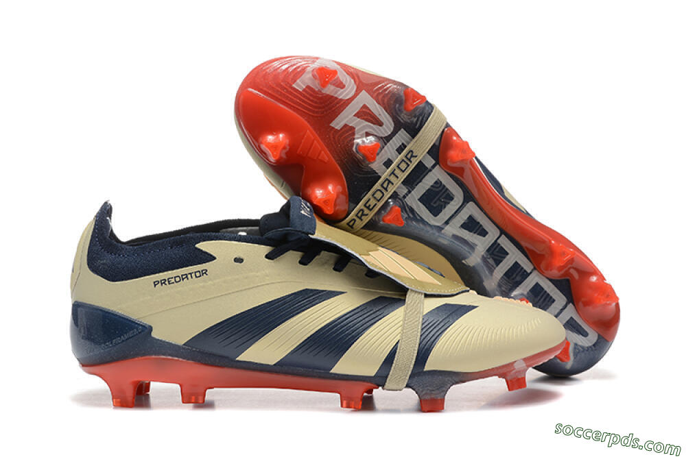 Adidas Predator Elite Foldover Tongue FG Low-Tops Football Boots - Gold/Blue/Red 1