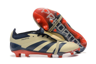 Adidas Predator Elite Foldover Tongue FG Low-Tops Football Boots - Gold/Blue/Red