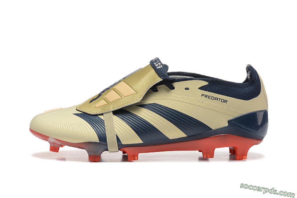 Adidas Predator Elite Foldover Tongue FG Low-Tops Football Boots - Gold/Blue/Red 2