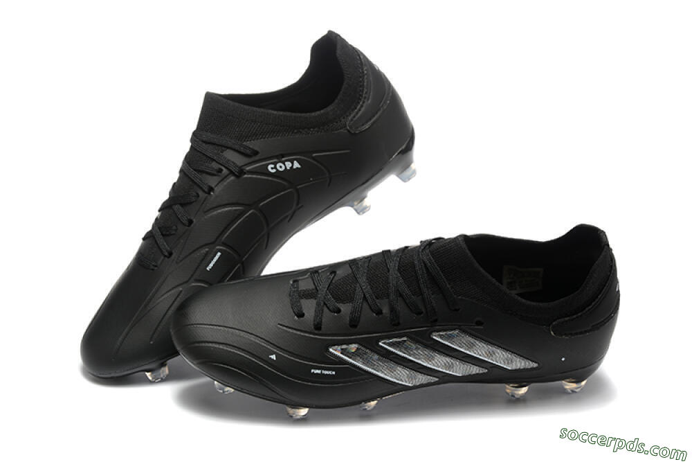 Adidas Copa Pure 2+ FG Low-Tops Football Boots - Black/Silver/Blue 6