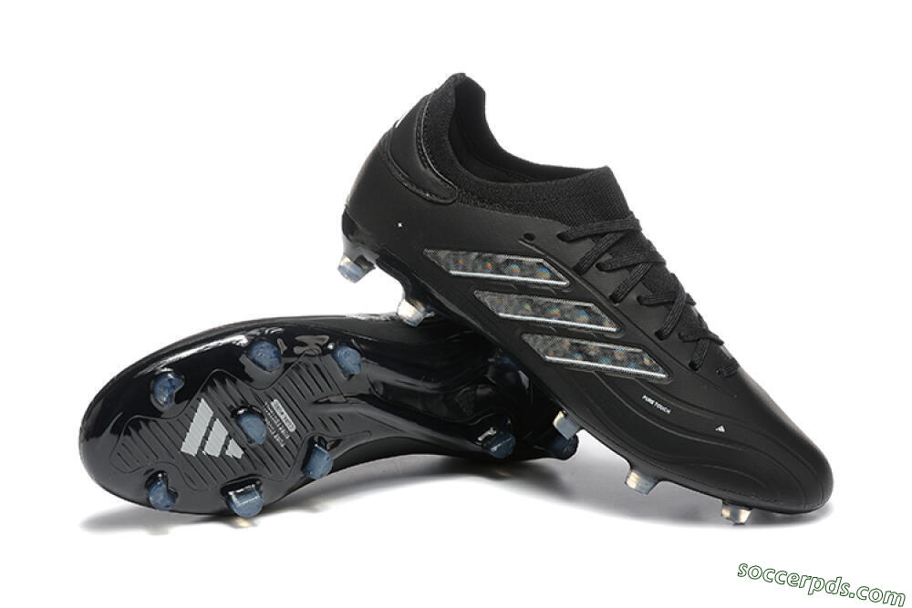 Adidas Copa Pure 2+ FG Low-Tops Football Boots - Black/Silver/Blue 4