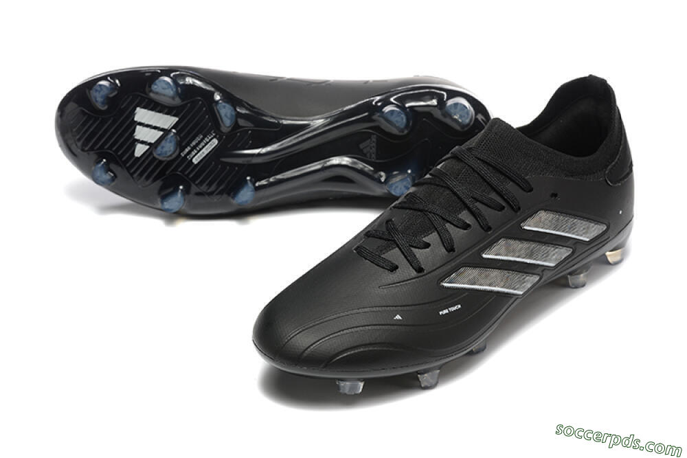 Adidas Copa Pure 2+ FG Low-Tops Football Boots - Black/Silver/Blue 3