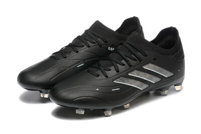 Adidas Copa Pure 2+ FG Low-Tops Football Boots - Black/Silver/Blue